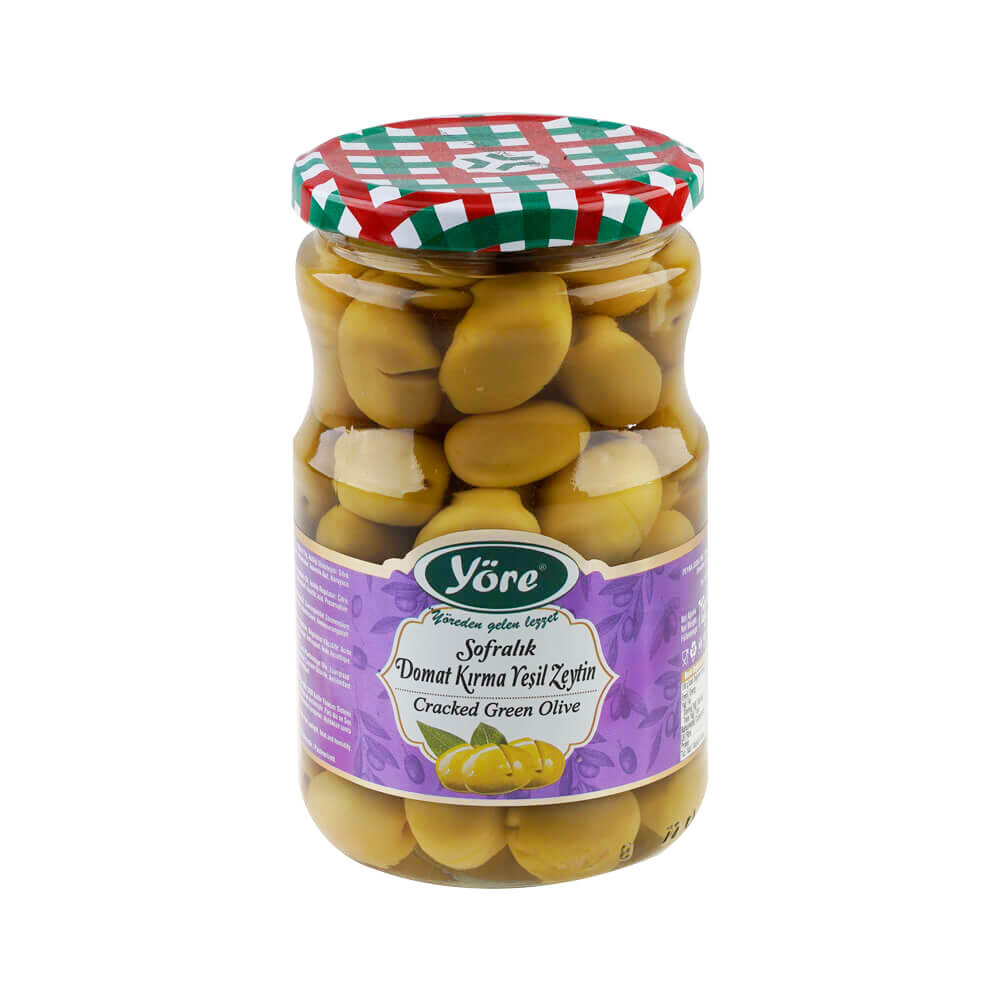 Yöre Domat Kırma Mega Yeşil Zeytin 400 gr Cam Kavanoz (141-160 Kalibre) ürünü