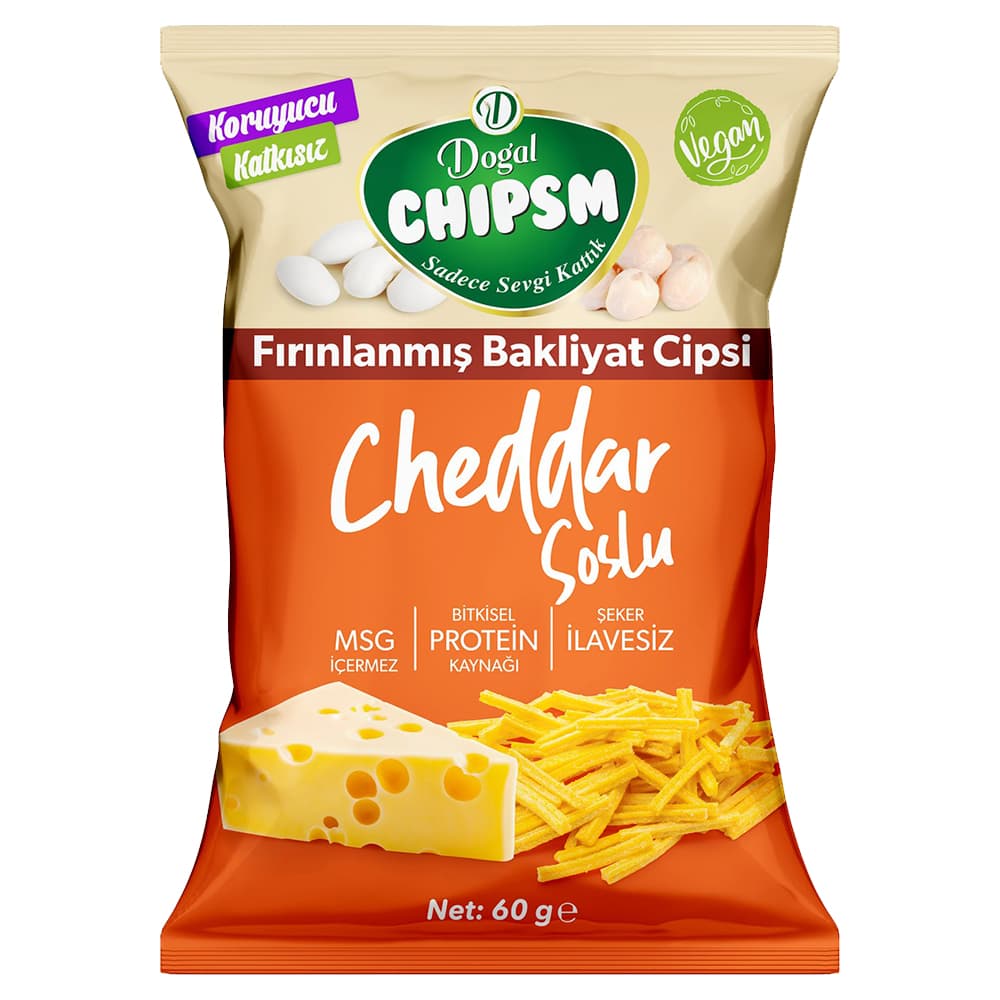 Yerlice Doğal Cheddar Soslu Cips 60 gr ürünü