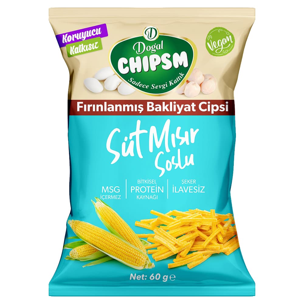 Yerlice Doğal Süt Mısır Cips 60 gr ürünü