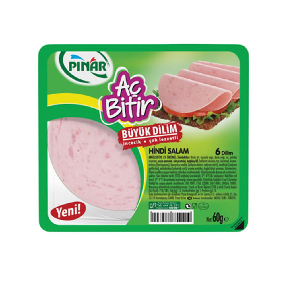 Pınar Aç Bitir Hindi Salam 60 gr ürünü